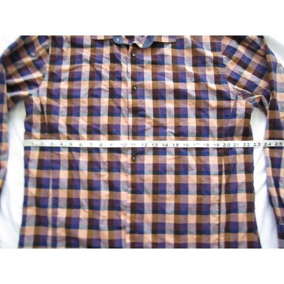 Men's Bachrach Cotton Front Button Checkered Plaid Long Sleeve Shirt Sz XL MT18 - Picture 3 of 5
